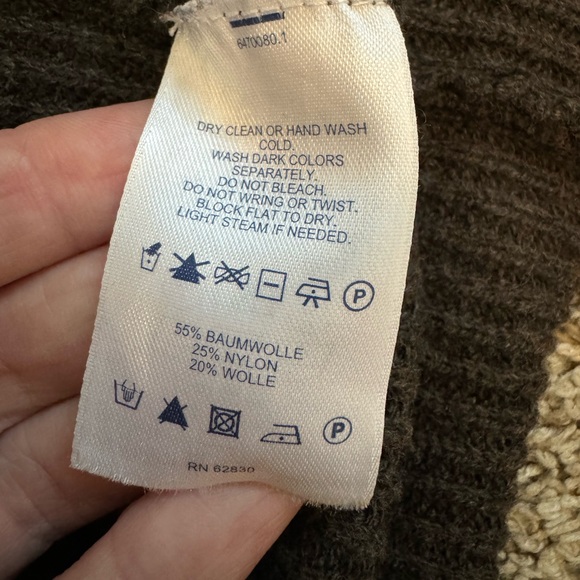 Lands’ End Open Flow Wool Blend Ribbed Cardigan - Picture 8 of 8